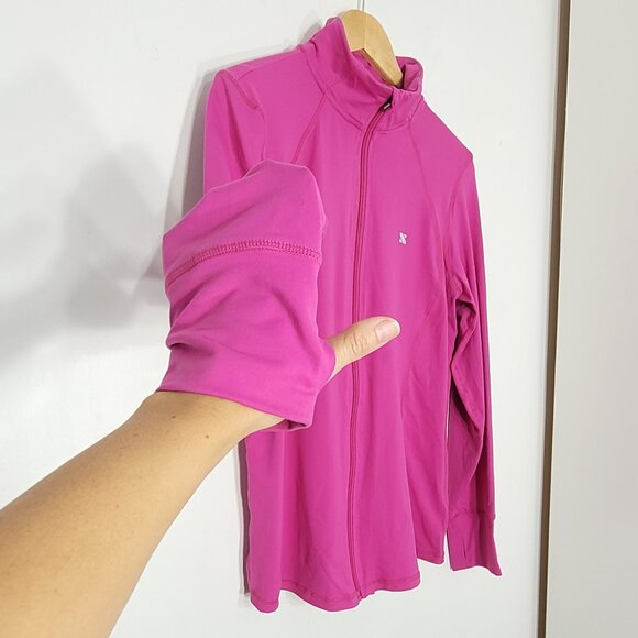 Surin Women Pink High Collar Full-Zip Lightweight Athletic Shirt Jacket Size XL - Picture 5 of 13
